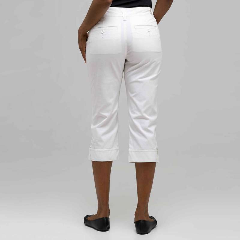 5 Pocket Cuffed Capri, Porcelain, large image number 1