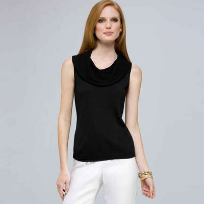 Sleeveless Cowl Neck Knit.