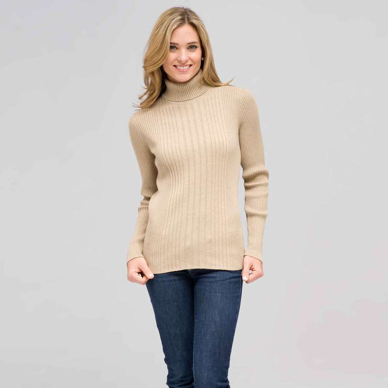 Long Sleeve Turtle Neck, Panama Khaki, large image number 0